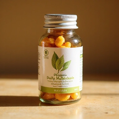 Organic daily multivitamin supplement with natural ingredients